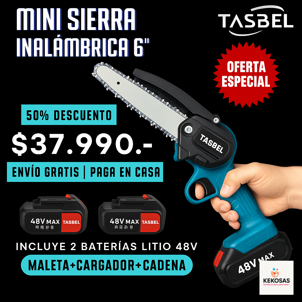 MINI SIERRA 6"  ELECTRICA 2 BATERIAS 98v